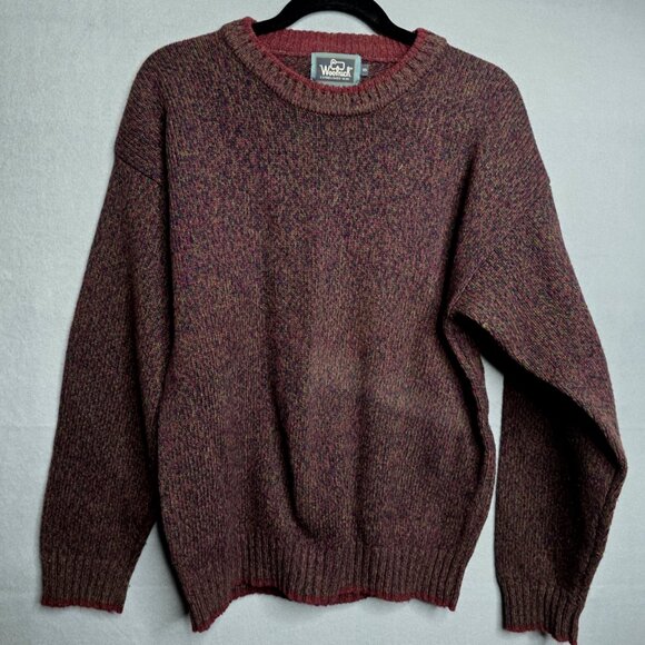 Woolrich Wool Pullover Sweater Mens Small Burgundy - Picture 1 of 4